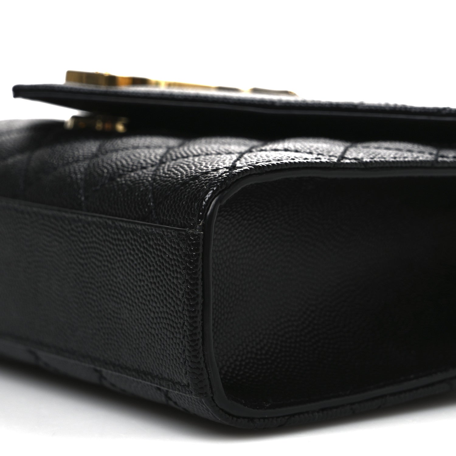 Saint Laurent Grain De Poudre Textured Mixed Matelasse Triquilt Small Monogram Satchel Black 9 of 9