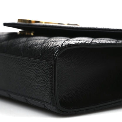 Saint Laurent Grain De Poudre Textured Mixed Matelasse Triquilt Small Monogram Satchel Black 9 of 9