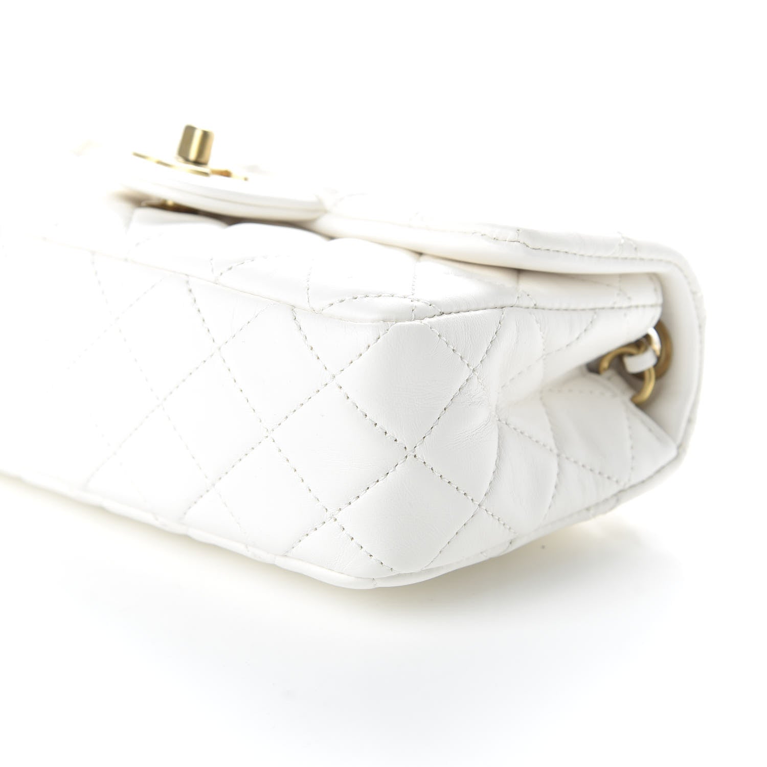 Chanel Lambskin Quilted Mini Rectangular Pearl Crush Flap White 7 of 10