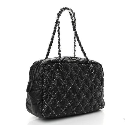 Chanel Nylon Quilted Tweed Stitch Bubble Camera Case Black 3 of 10