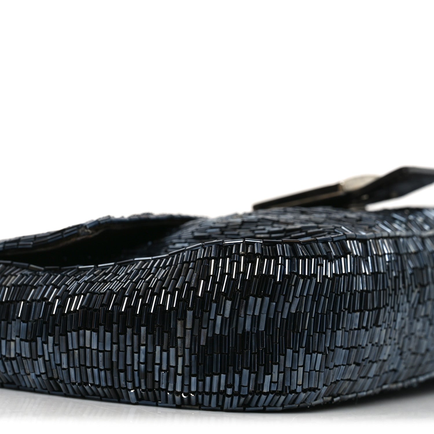 Fendi Satin Beaded Baguette Blue Brown 8 of 11