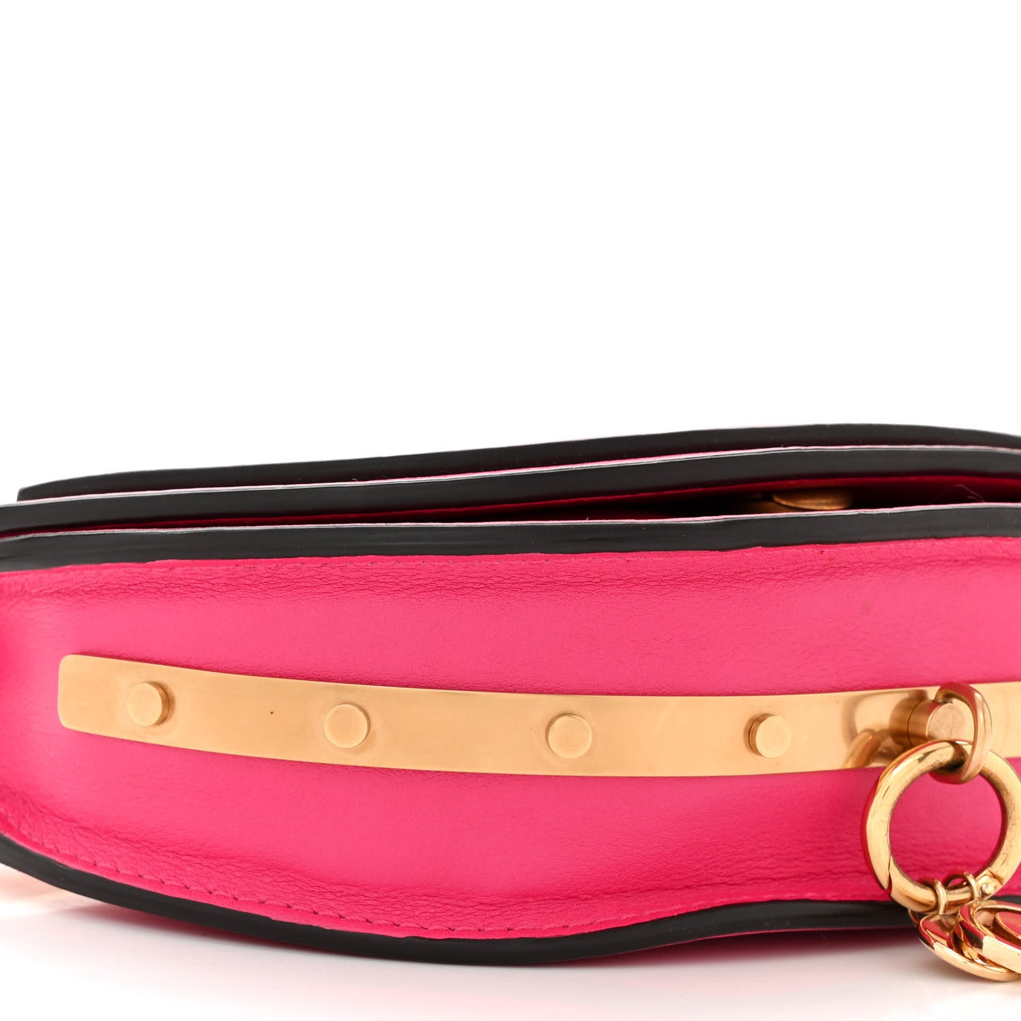 Calfskin Small Nile Bracelet Minaudiere Bag Fuchsia Rose