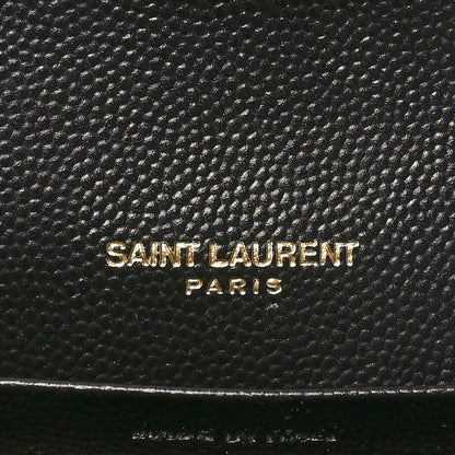 Saint Laurent Grain De Poudre Mixed Matelasse Triquilt Large Monogram Wallet Black 6 of 9