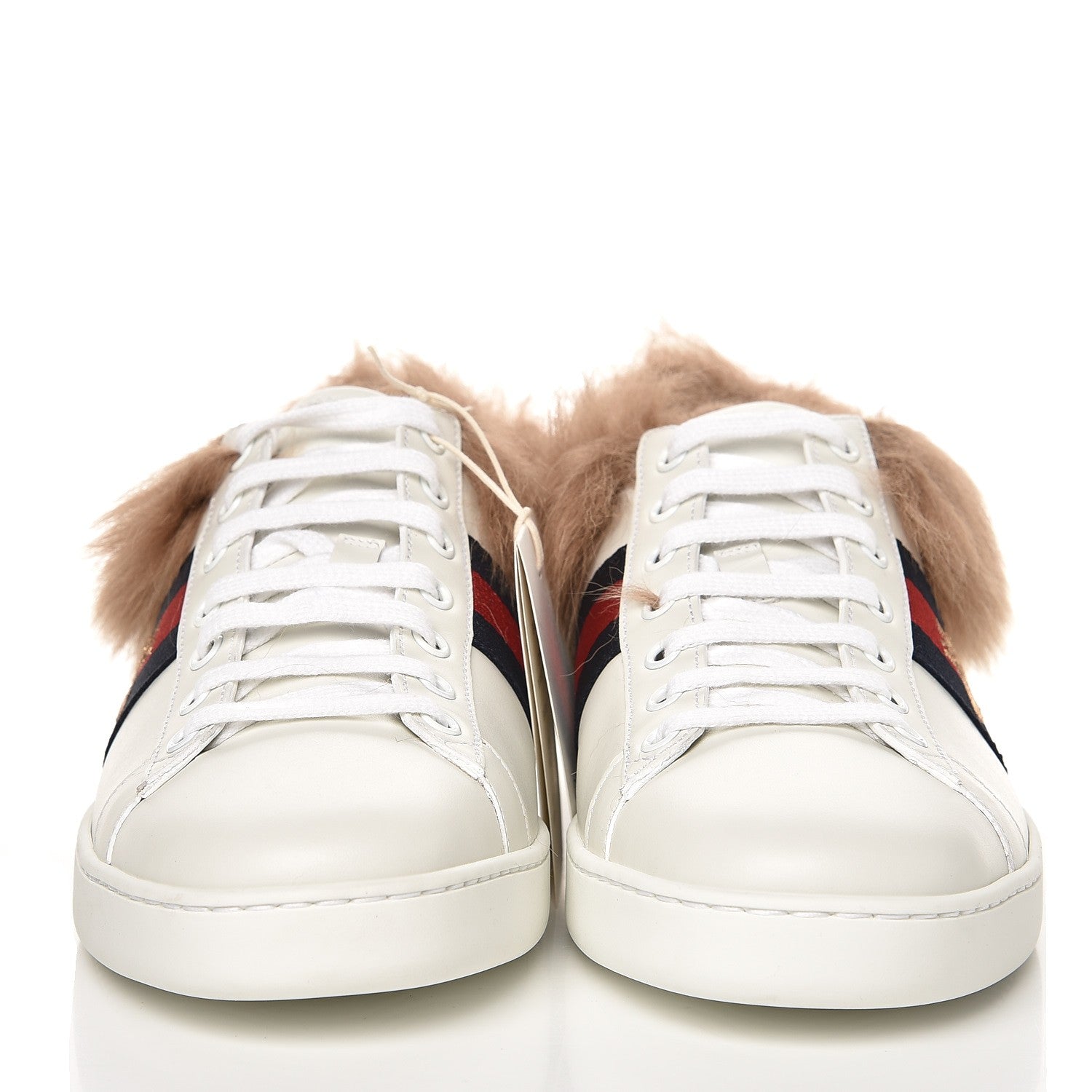 Gucci Calfskin Wool Web Bee Embroidered Womens Ace Sneakers 39 White 3 of 9