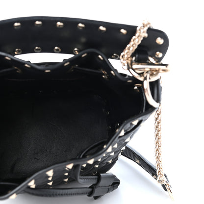 Valentino Garavani Nappa Mini Rockstud Spike Bucket Bag Black 5 of 8