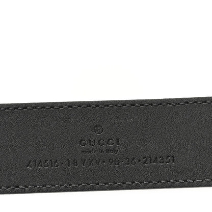 Gucci Azalea Calfskin Enamel Monochrome Double G 30mm Belt 90 36 Black 3 of 5