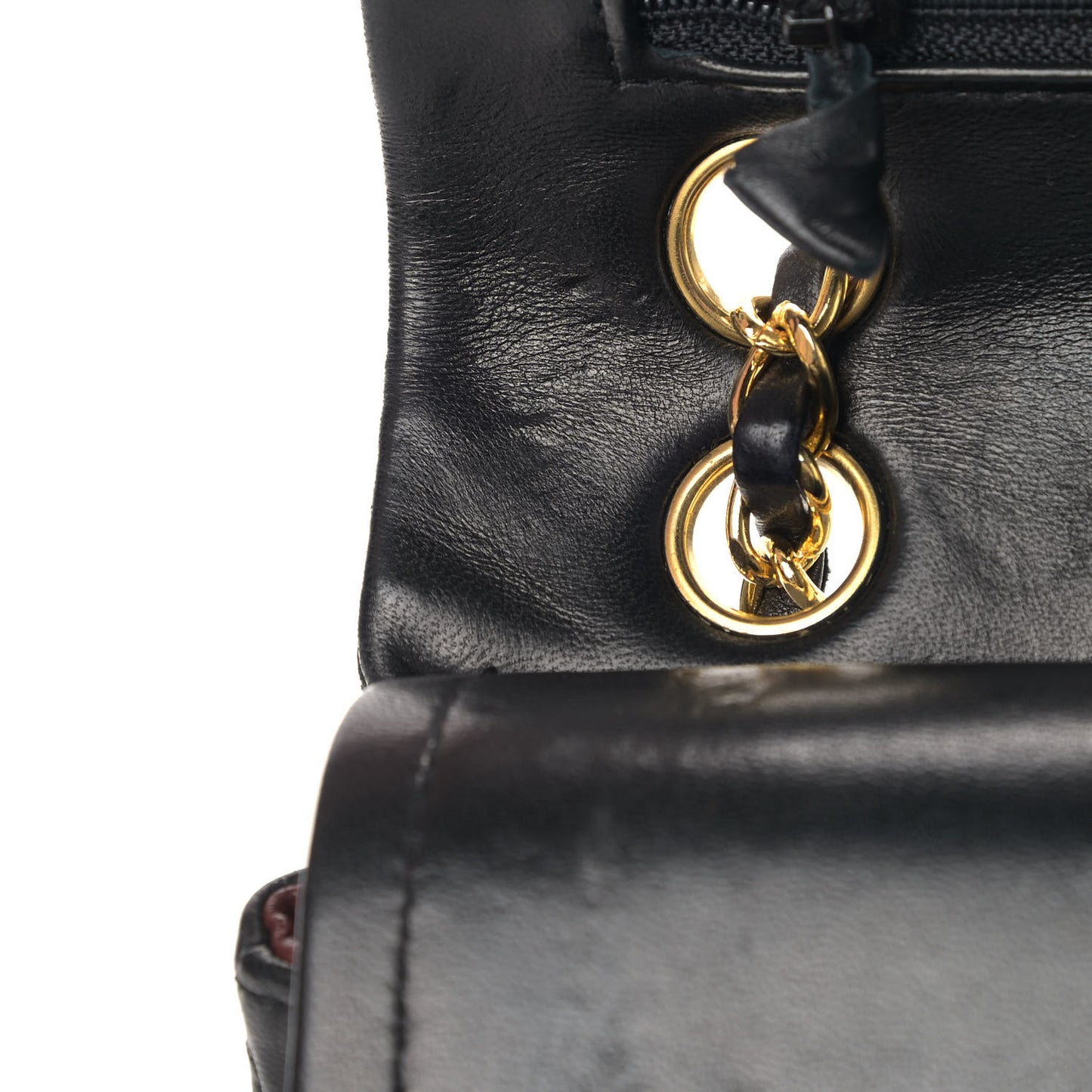 Lambskin Quilted Small Double Flap Black