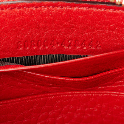 Gucci Pebbled Calfskin Soho Zip Around Wallet Red 7 of 8