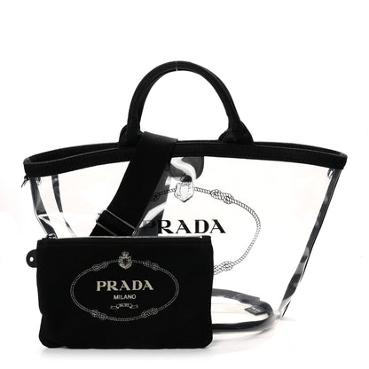 Prada PVC Canapa Tote Black 3 of 11