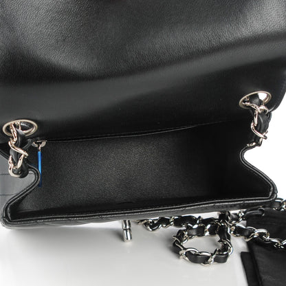 Chanel Lambskin Chevron Quilted Mini Square Flap Black 5 of 8