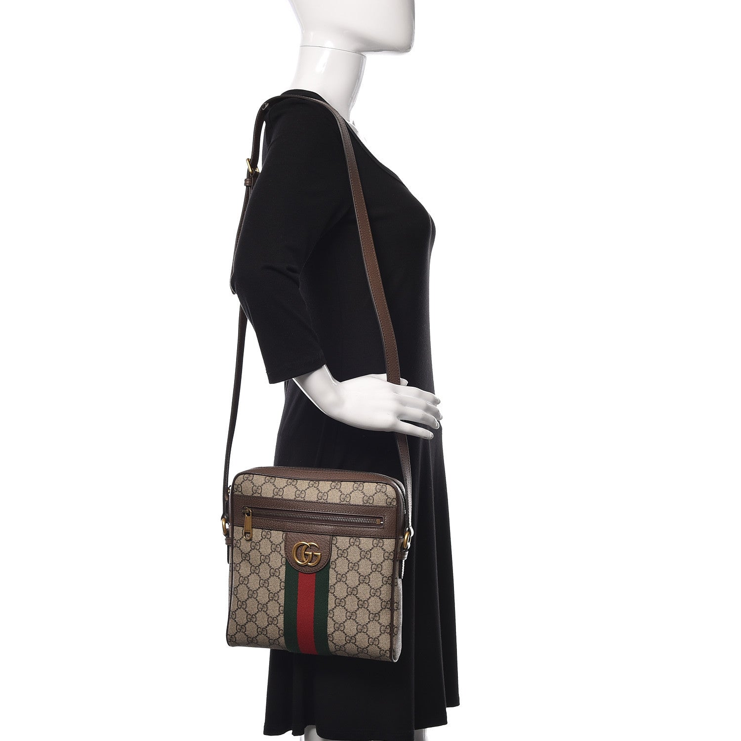 Gucci GG Supreme Monogram Web Small Ophidia Messenger Bag Brown 2 of 9