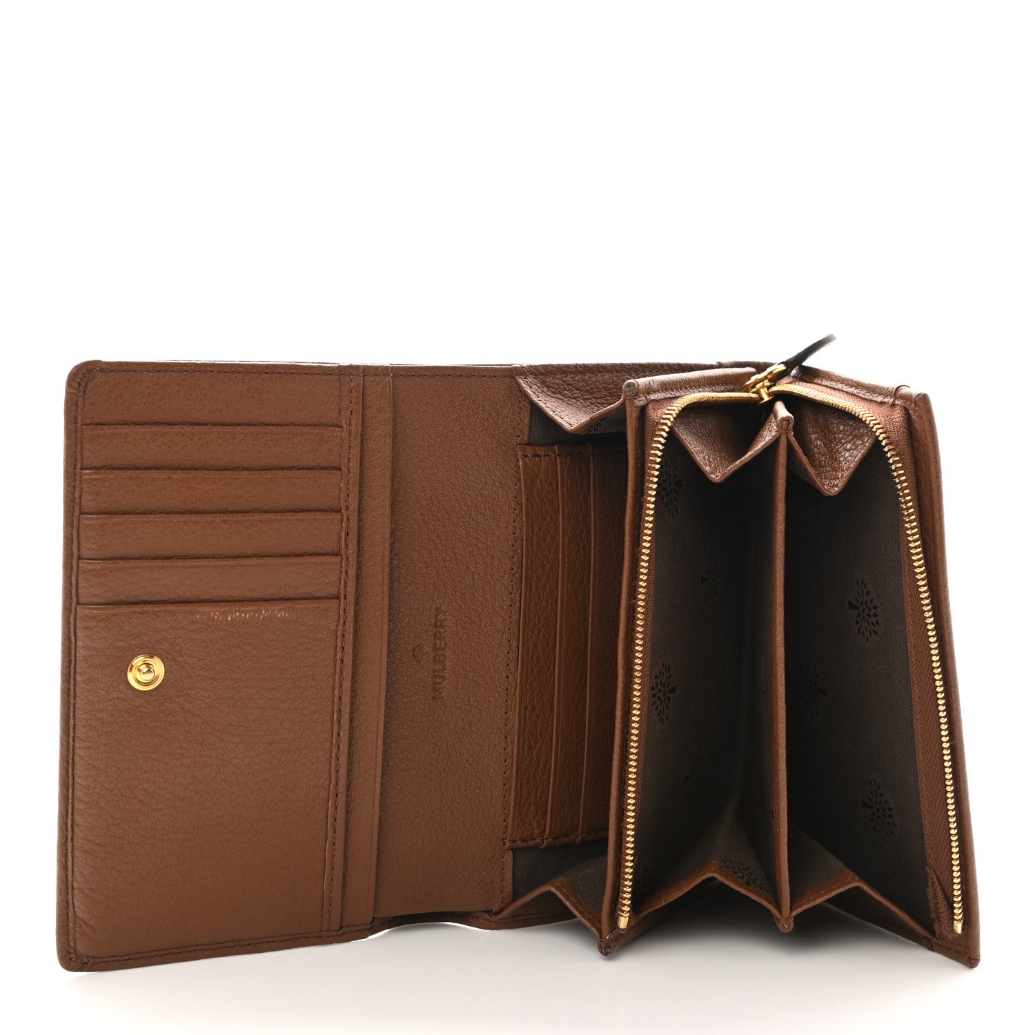Mulberry Glossy Goatskin French Purse Wallet Brown 4 of 6