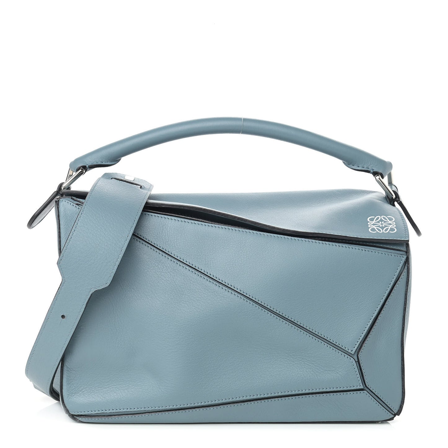 Calfskin Medium Puzzle Bag Stone Blue