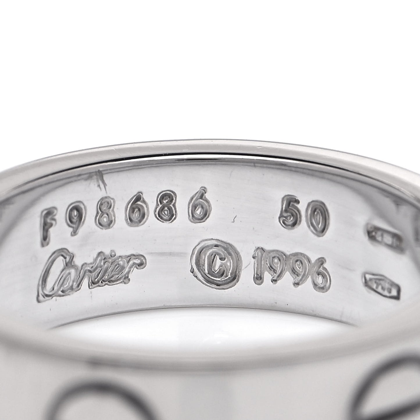 18K White Gold 5.5mm LOVE Ring 50 5.25