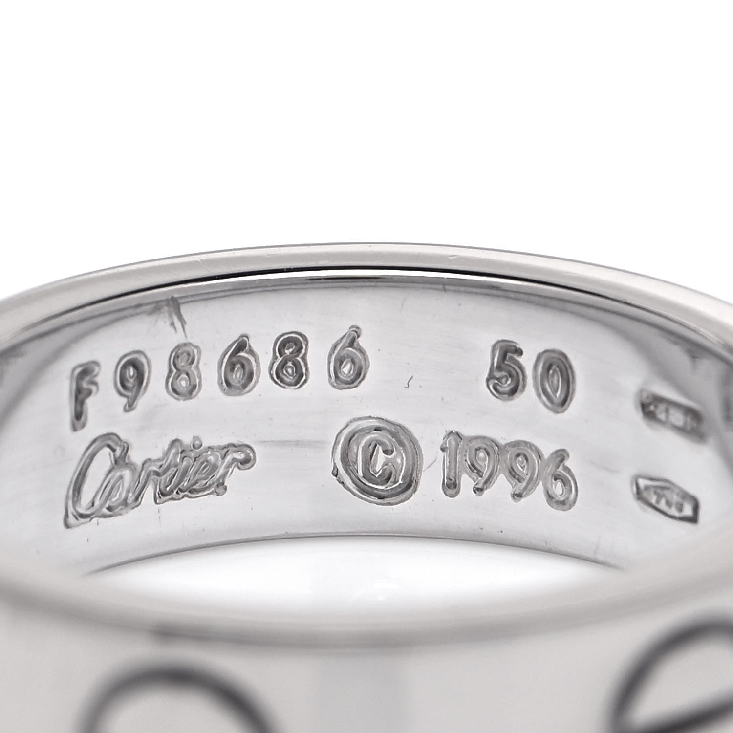 Cartier 18K White Gold 5.5mm LOVE Ring 50 5.25 4 of 4