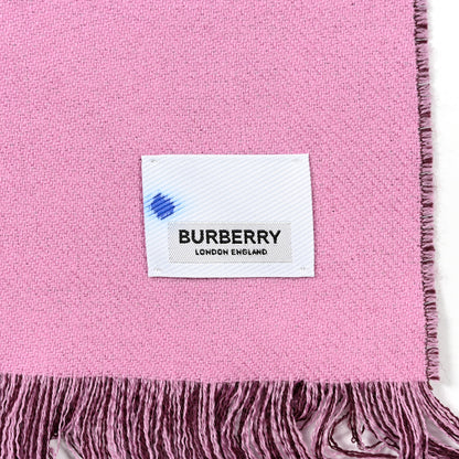 Burberry Wool Cashmere Logo Scarf Pink Brown 3 of 5