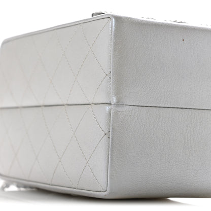 Chanel Metallic Goatskin Lait de Coco Milk Carton Bag Silver 9 of 14