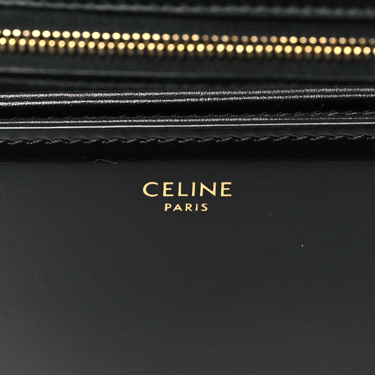 Celine Shiny Calfskin Teen Triomphe Black 6 of 10