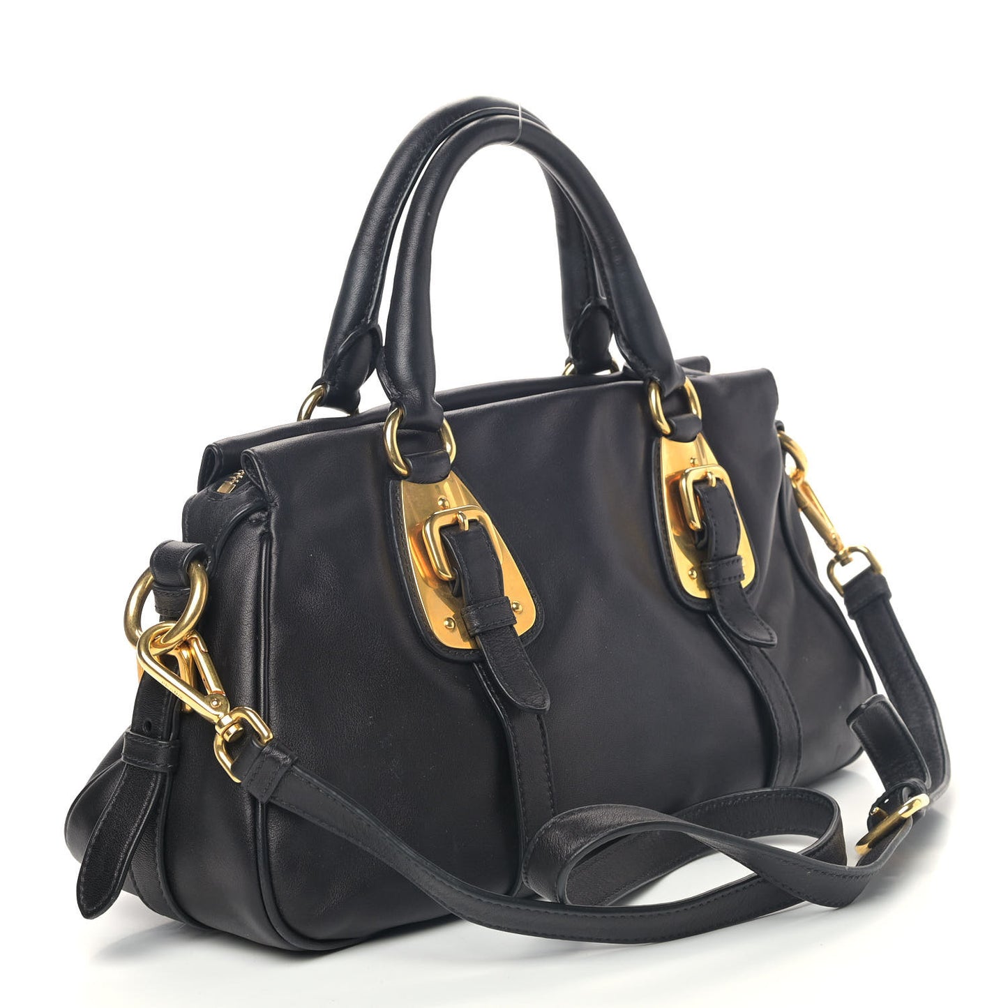 Soft Calf Shopping Satchel Black