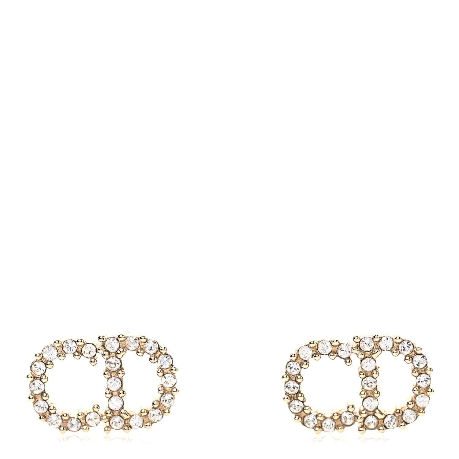 Christian Dior Crystal Clair D Lune Earrings Gold 2 of 3