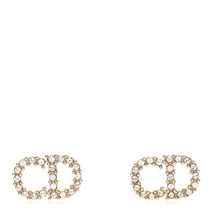 Christian Dior Crystal Clair D Lune Earrings Gold 2 of 3