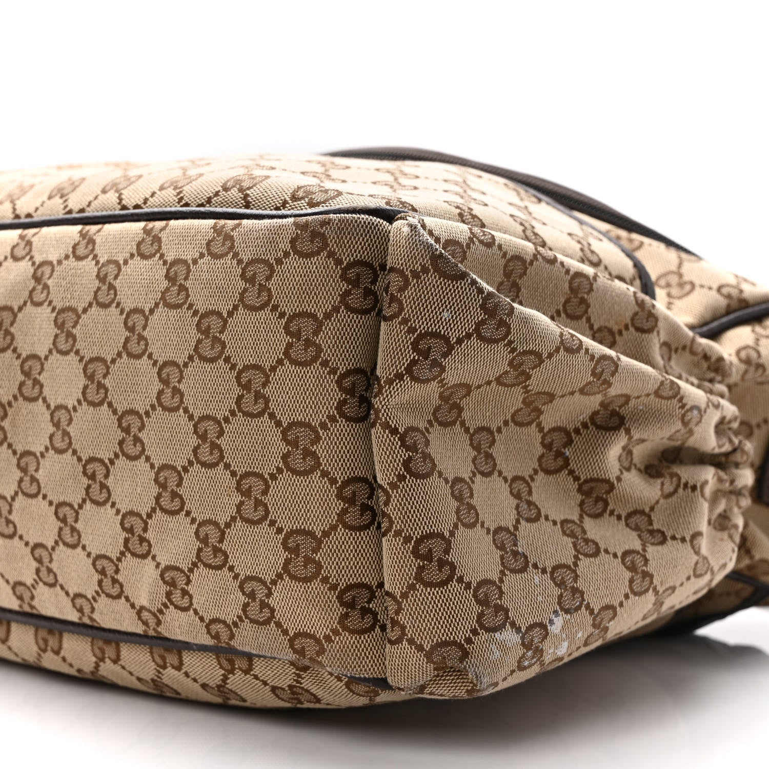 Gucci Monogram Natural Pigskin Large Diaper Bag Beige Ebony Cocoa Dark Chocolate 10 of 13