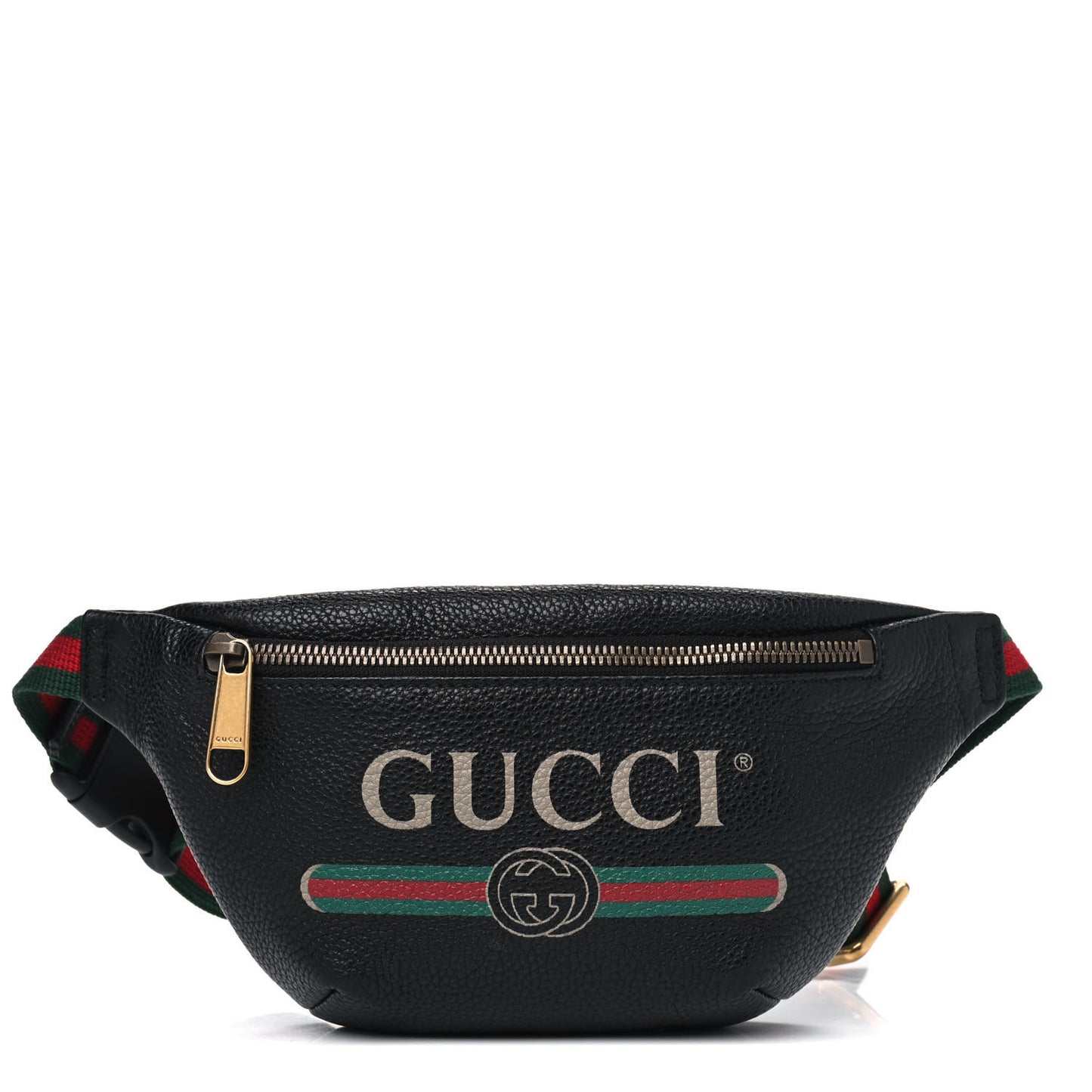 Grained Calfskin Small Logo Belt Bag Black