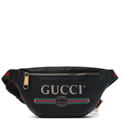 Gucci Grained Calfskin Small Logo Belt Bag Black 1 of 7