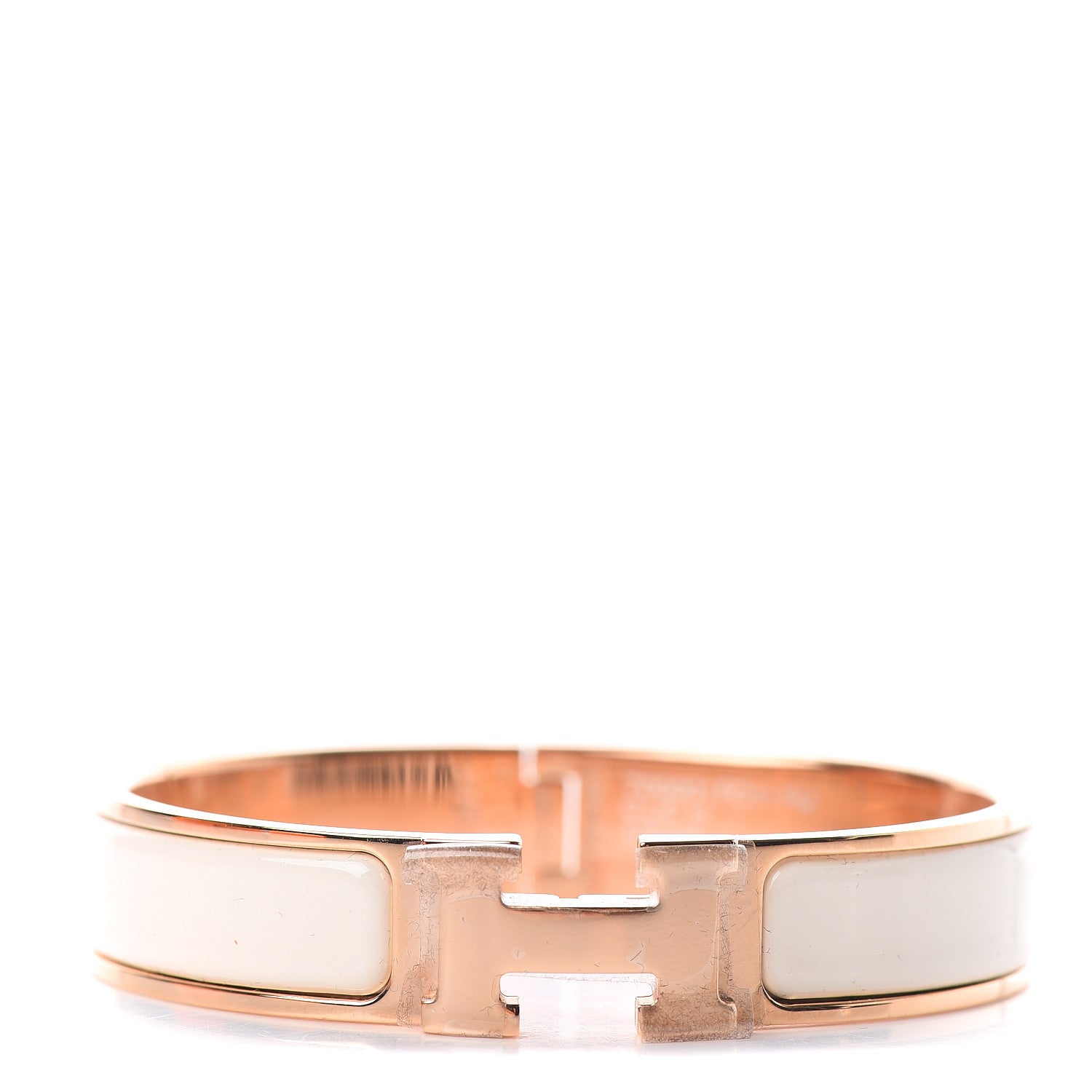 Hermes Enamel Narrow Clic Clac H Bracelet PM Craie 1 of 3