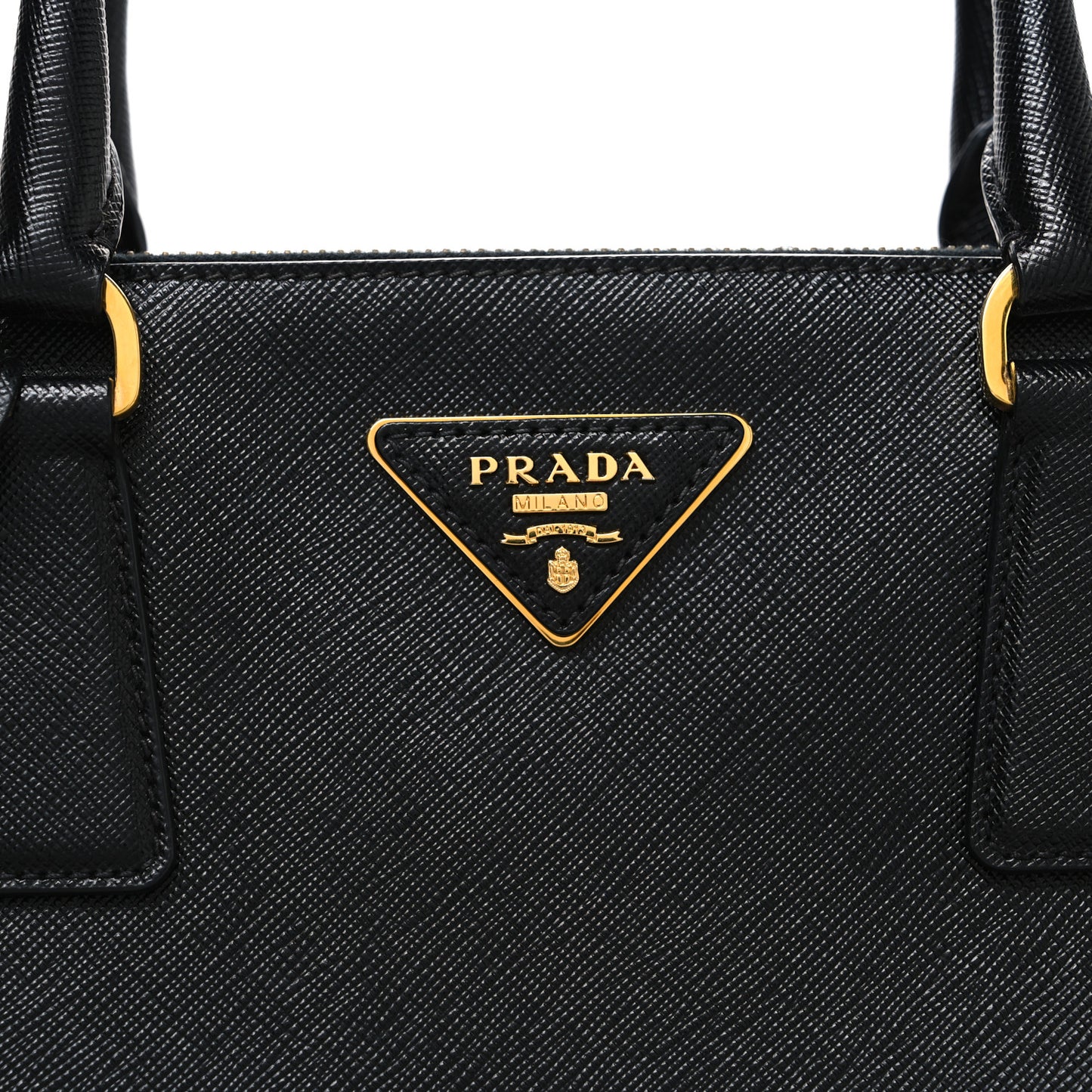 Saffiano Large Galleria Double Zip Tote Black