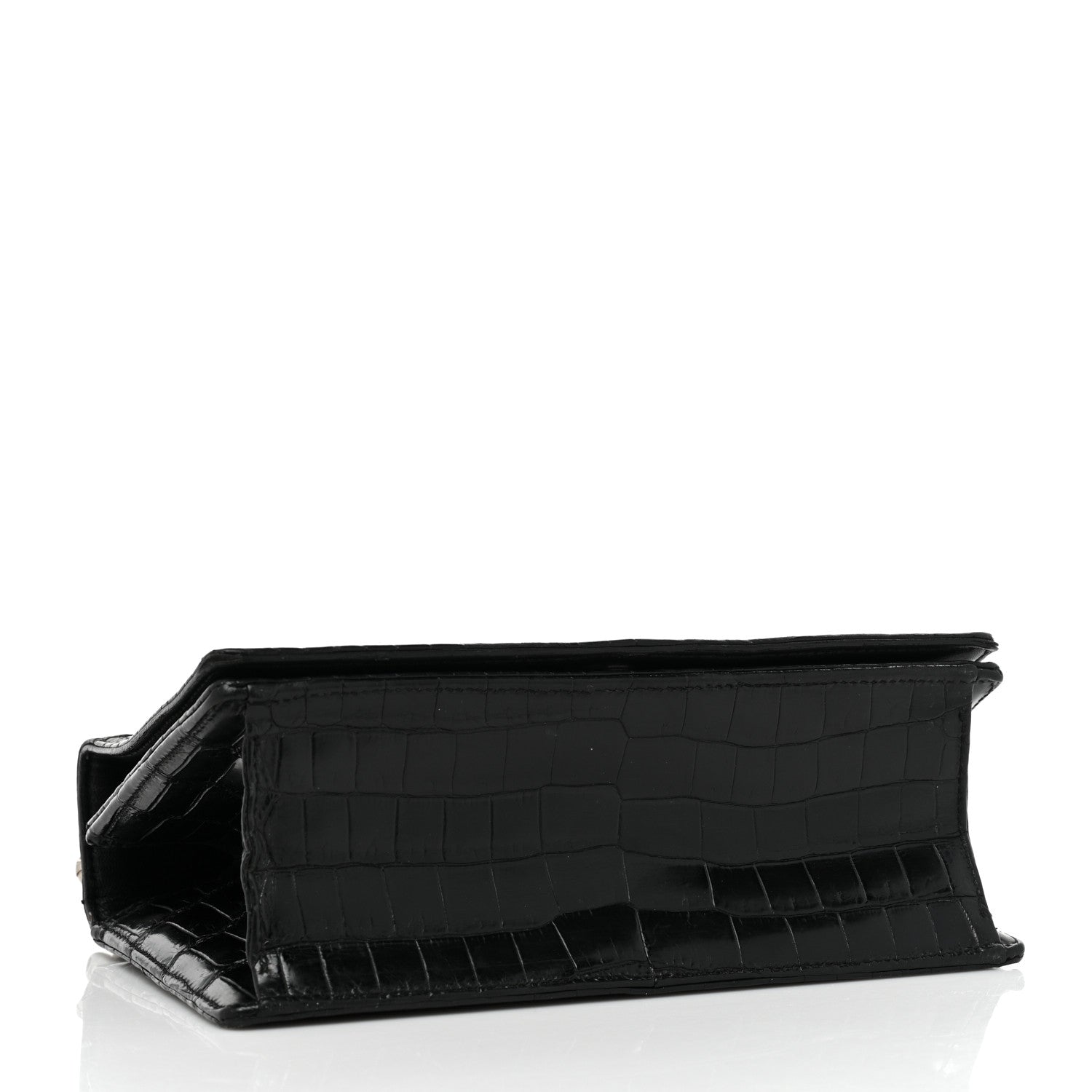 Christian Dior Calfskin Crocodile Embossed Small Diorama Flap Bag Black 4 of 20
