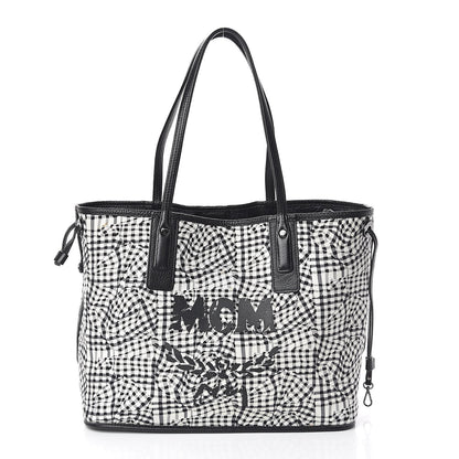 MCM Visetos Medium Liz Reversible Shopper Tote Black 4 of 15