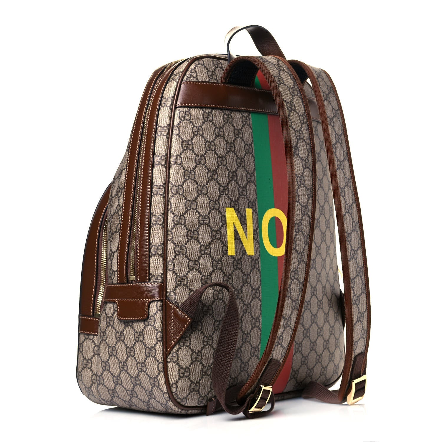 Gucci GG Supreme Monogram Azalea Calfskin Fake/Not Retro Interlocking G Day Backpack Beige Ebony Brown Sugar 2 of 9