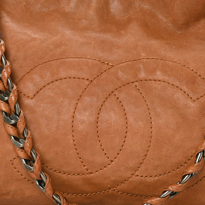 Chanel Calfskin Large East West Modern Chain Tote Dark Beige 8 of 13
