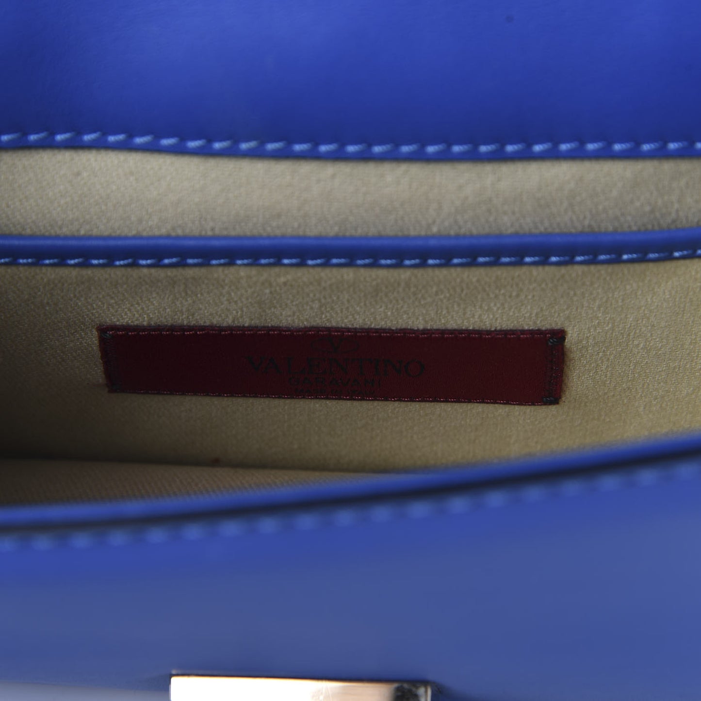 Vitello Mini Glam Lock Rockstud Flap Blue