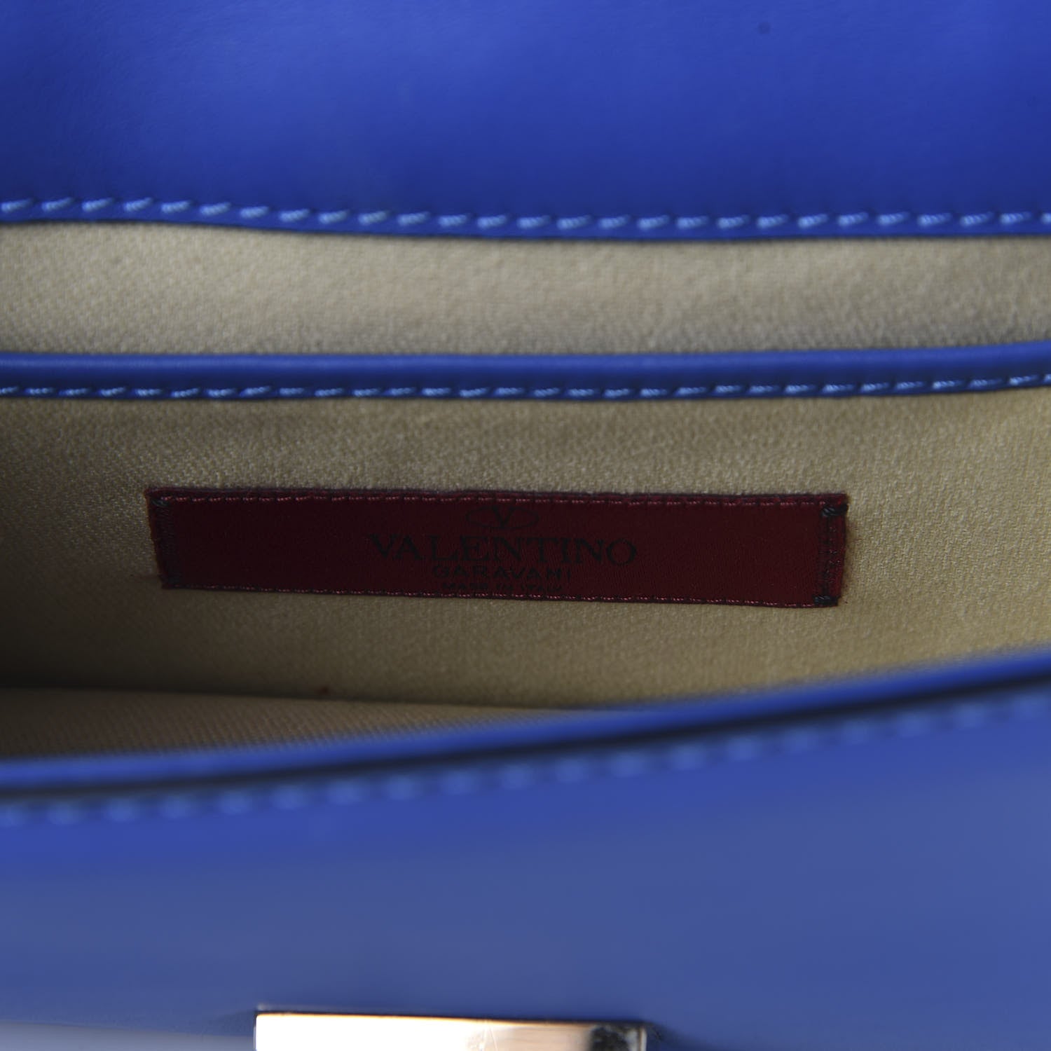 Valentino Garavani Vitello Mini Glam Lock Rockstud Flap Blue 8 of 9