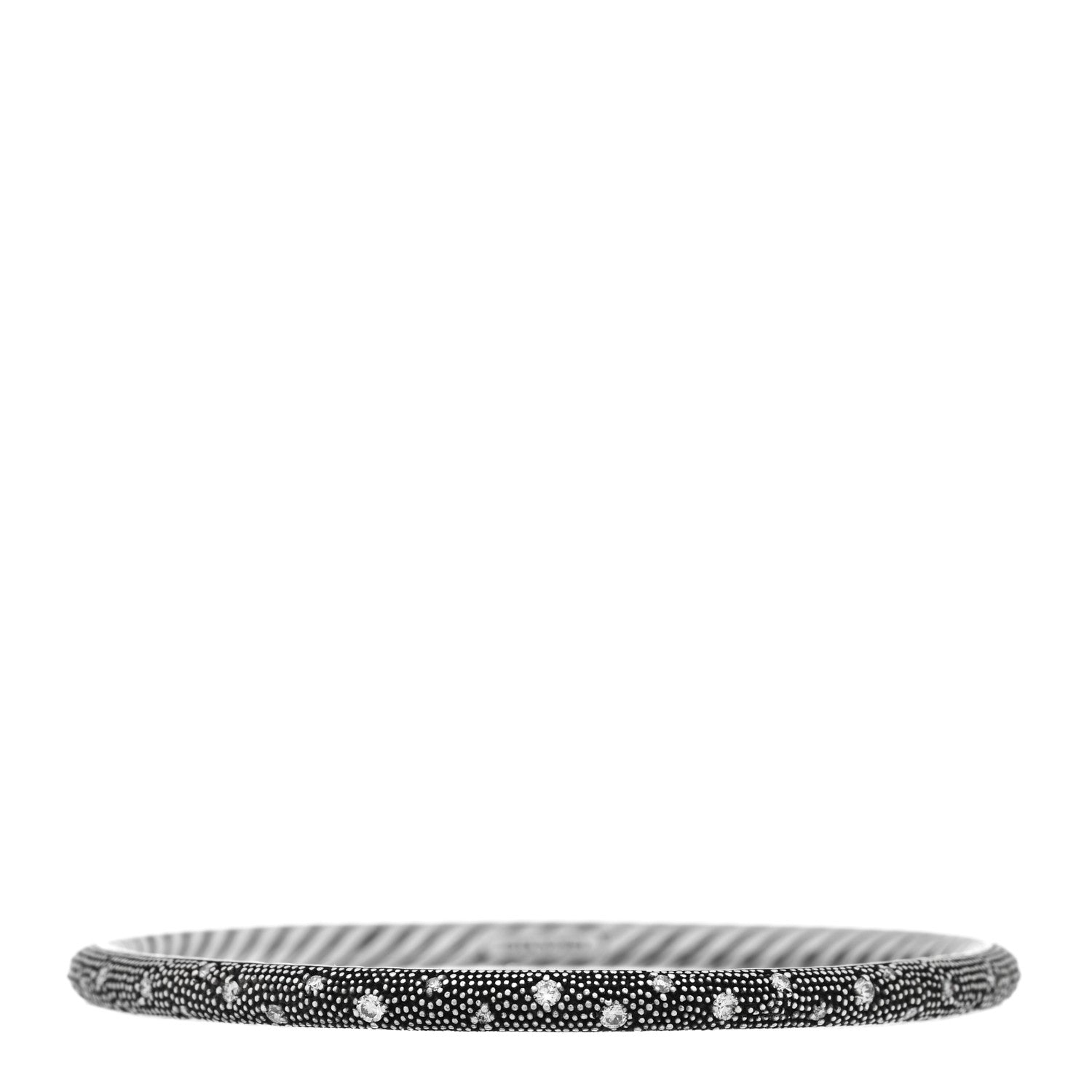 David Yurman Sterling Silver Diamond 4mm Midnight Melange Bangle Bracelet 1 of 3