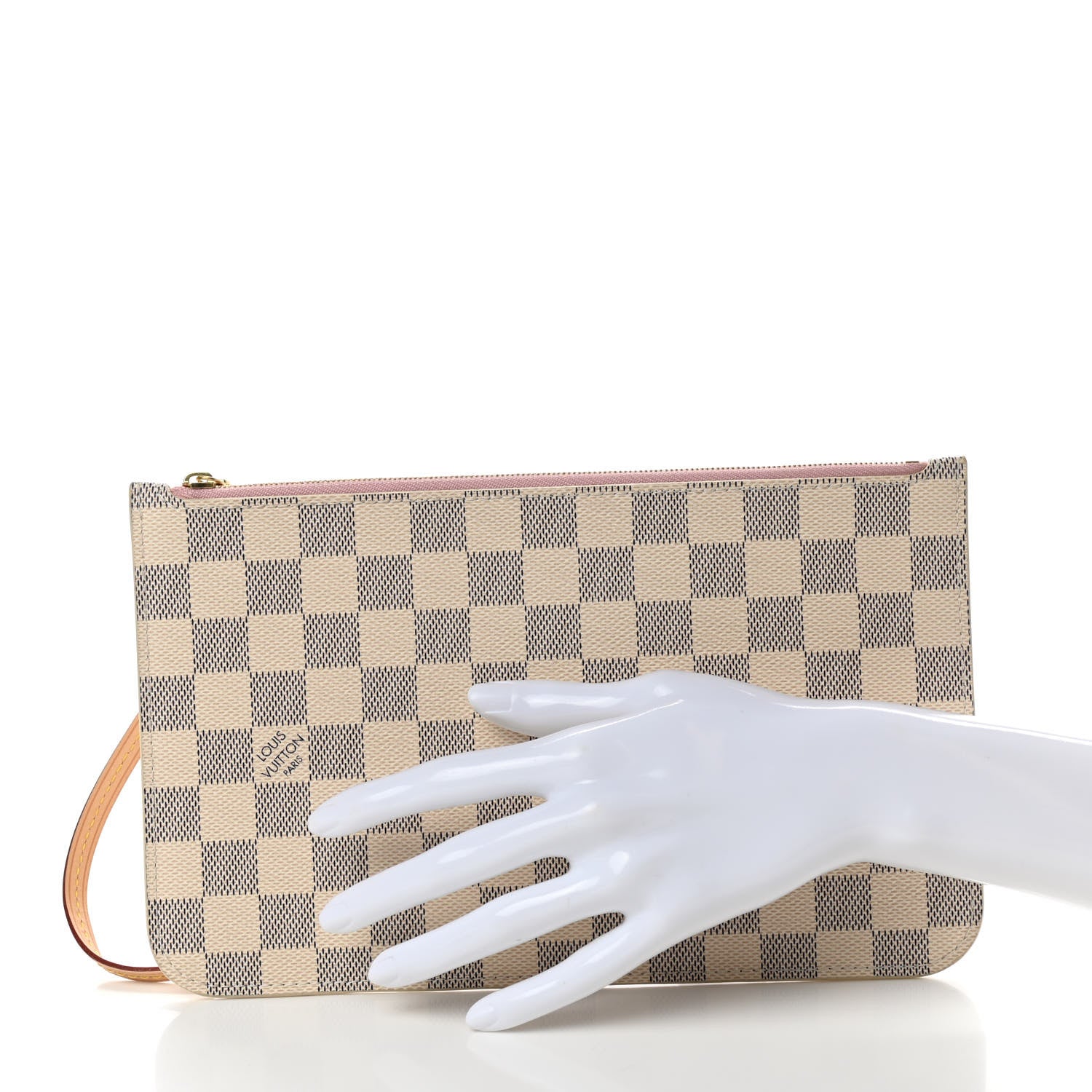 Louis Vuitton Damier Azur Neverfull MM GM Pochette Rose Ballerine 2 of 7