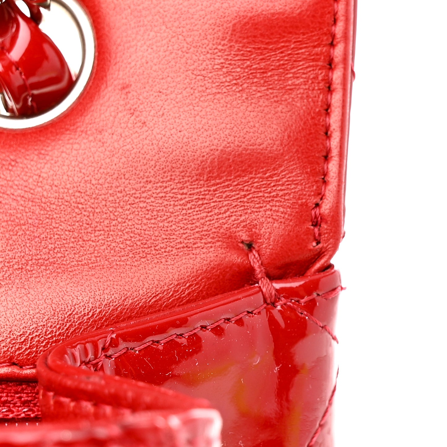 Patent Quilted Jumbo Single Flap Red