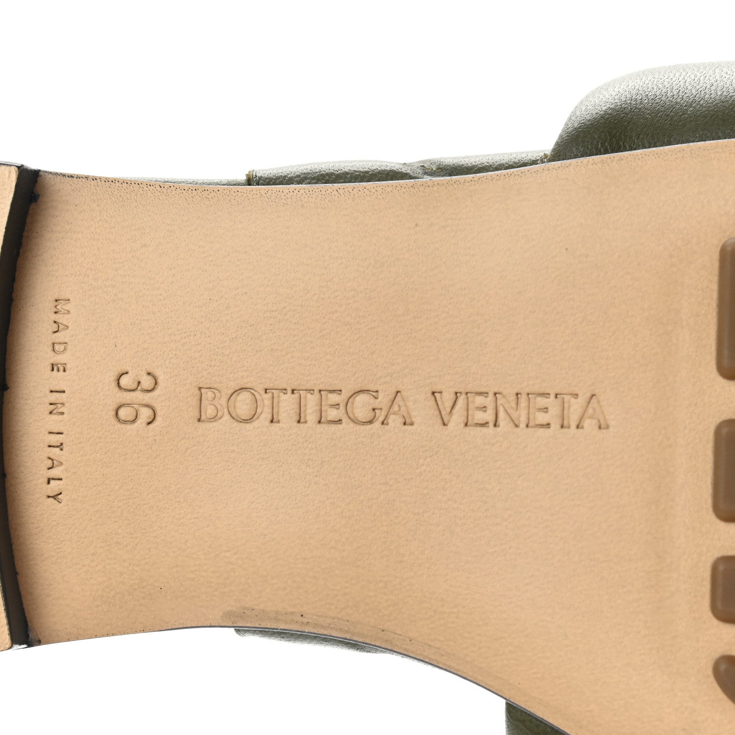 Bottega Veneta Nappa Quilted Rubber Lido Flat Sandals 36 Khaki 6 of 7