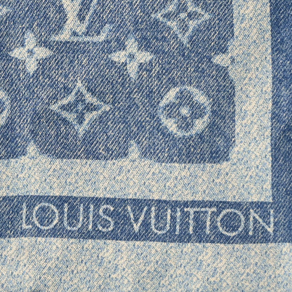 Louis Vuitton Silk Silhouette Denim Square Scarf 55 Blue Denim 2 of 3