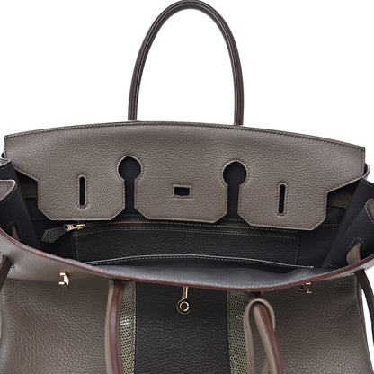 Hermes Taurillon Clemence Lizard Club Birkin 35 Etain Graphite 17 of 30