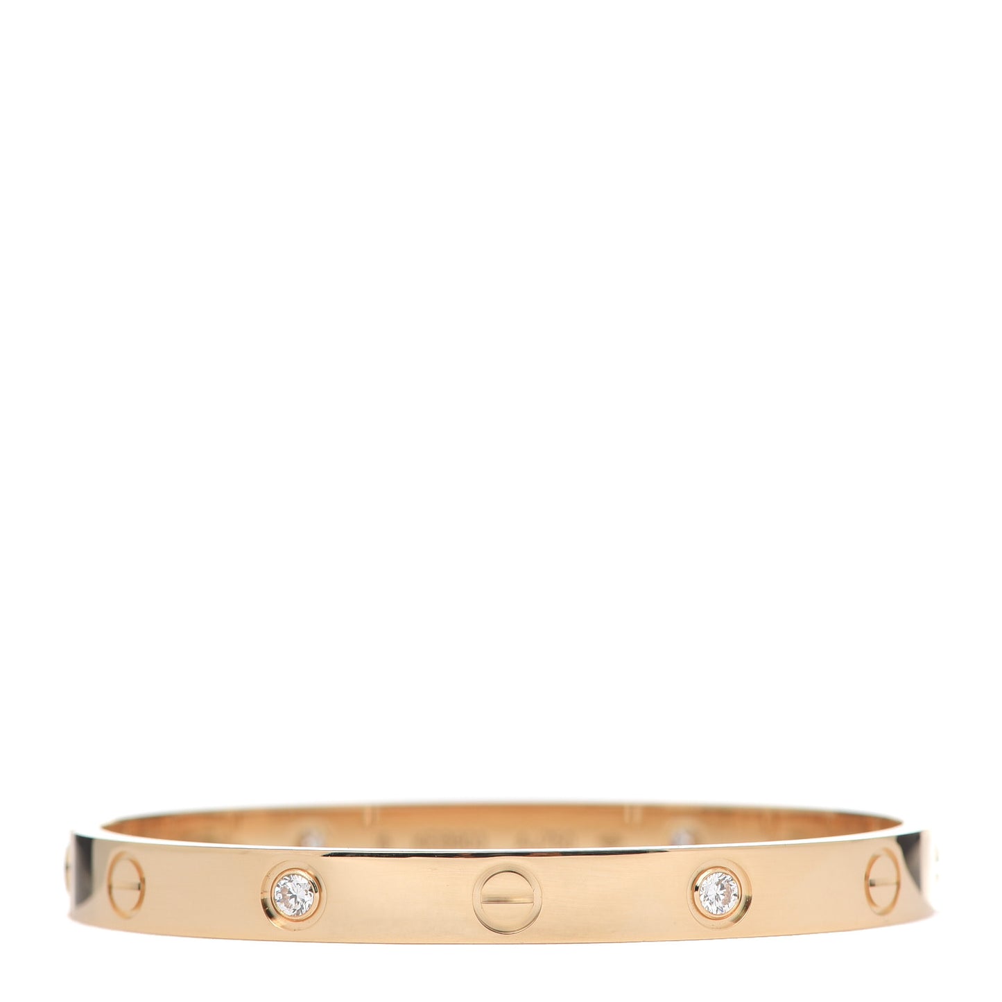18K Yellow Gold 4 Diamond LOVE Bracelet 16