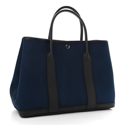 Hermes Toile Negonda Garden Party Tote 36 MM Bleu Marine Black 3 of 10