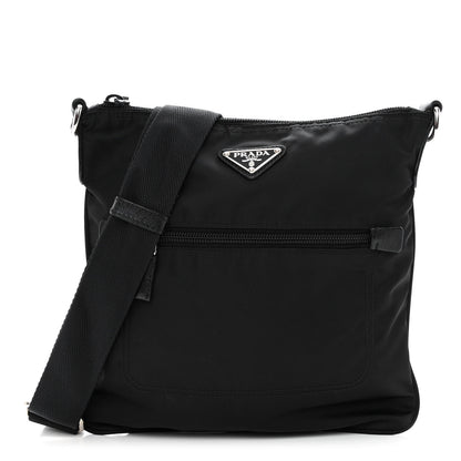Prada Nylon Saffiano Flat Messenger Bag Black 1 of 9