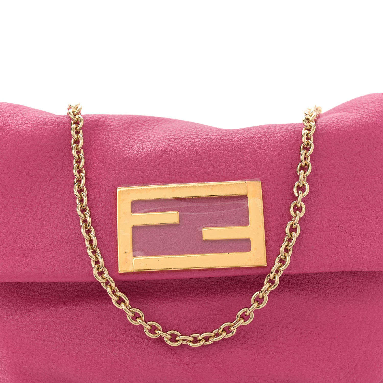 Fendi Vitello Flamingo Fendista Pouchette Crossbody Lampone 8 of 11