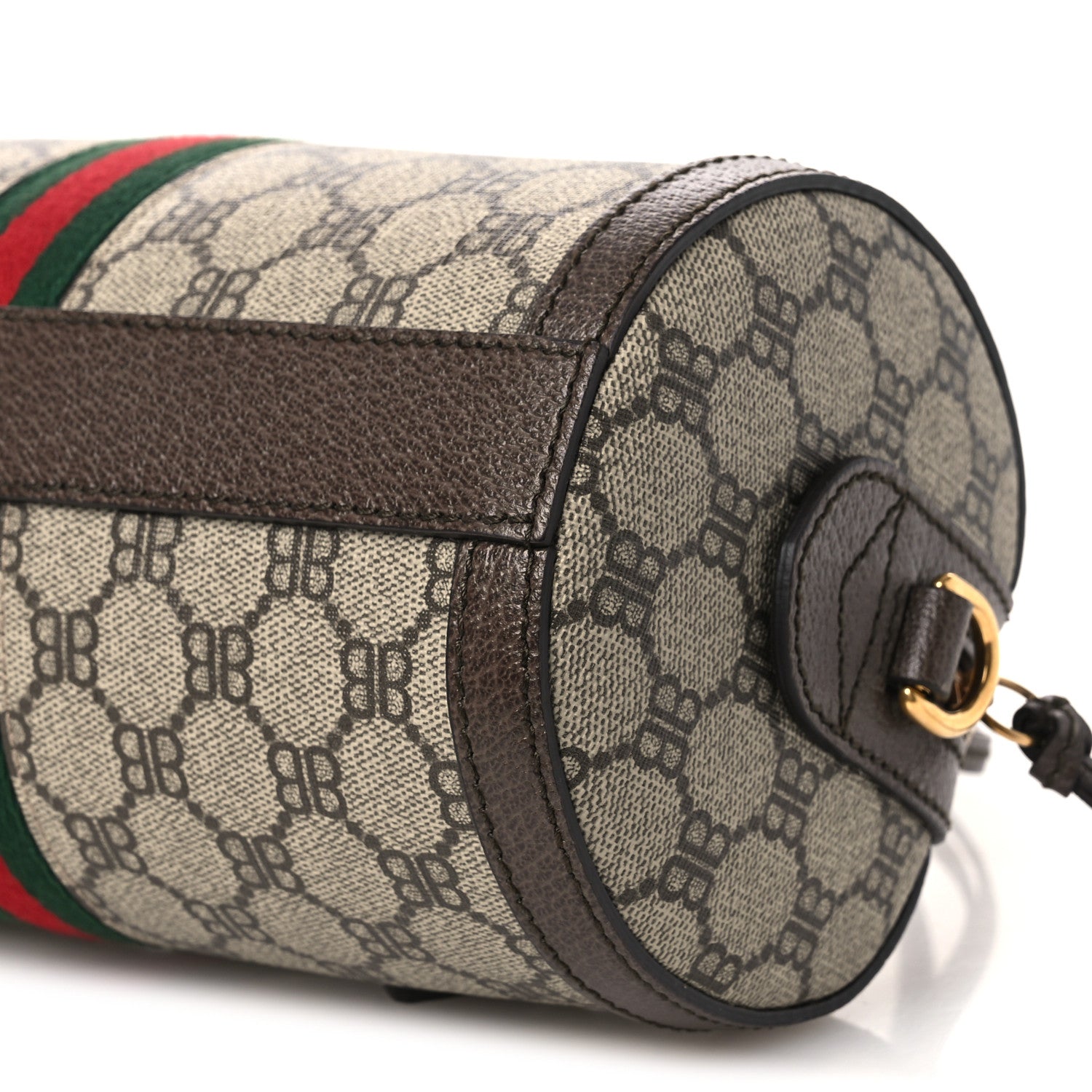 Gucci X BALENCIAGA BB Supreme Monogram Web Small Ophidia Boston Bag Beige New Acero 26 of 28