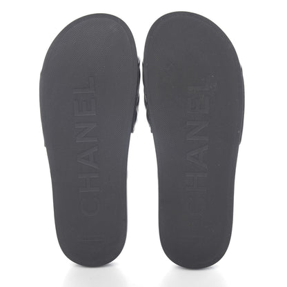 Chanel Lambskin Quilted CC Mules Sandals 39 Black 5 of 9