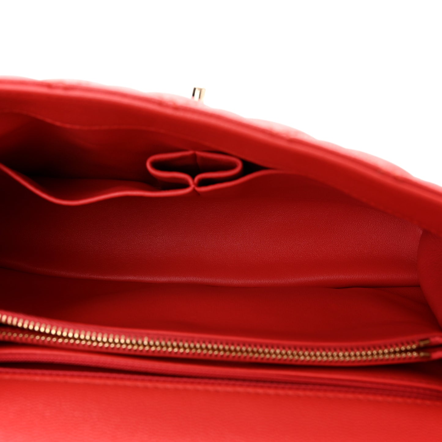 Caviar Quilted Small Coco Handle Flap Red
