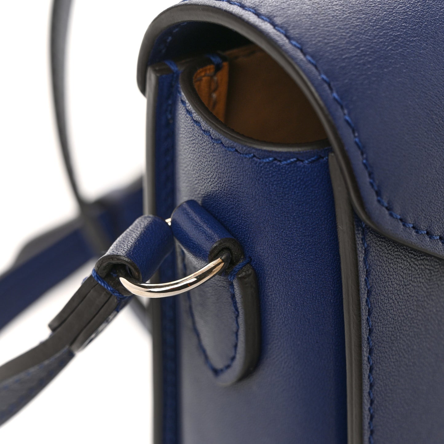 Box Calfskin Gabrielle Reporter Shoulder Bag Blue